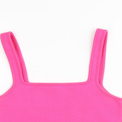 Primark Womens Pink Polyester Basic Tank Size M Round Neck