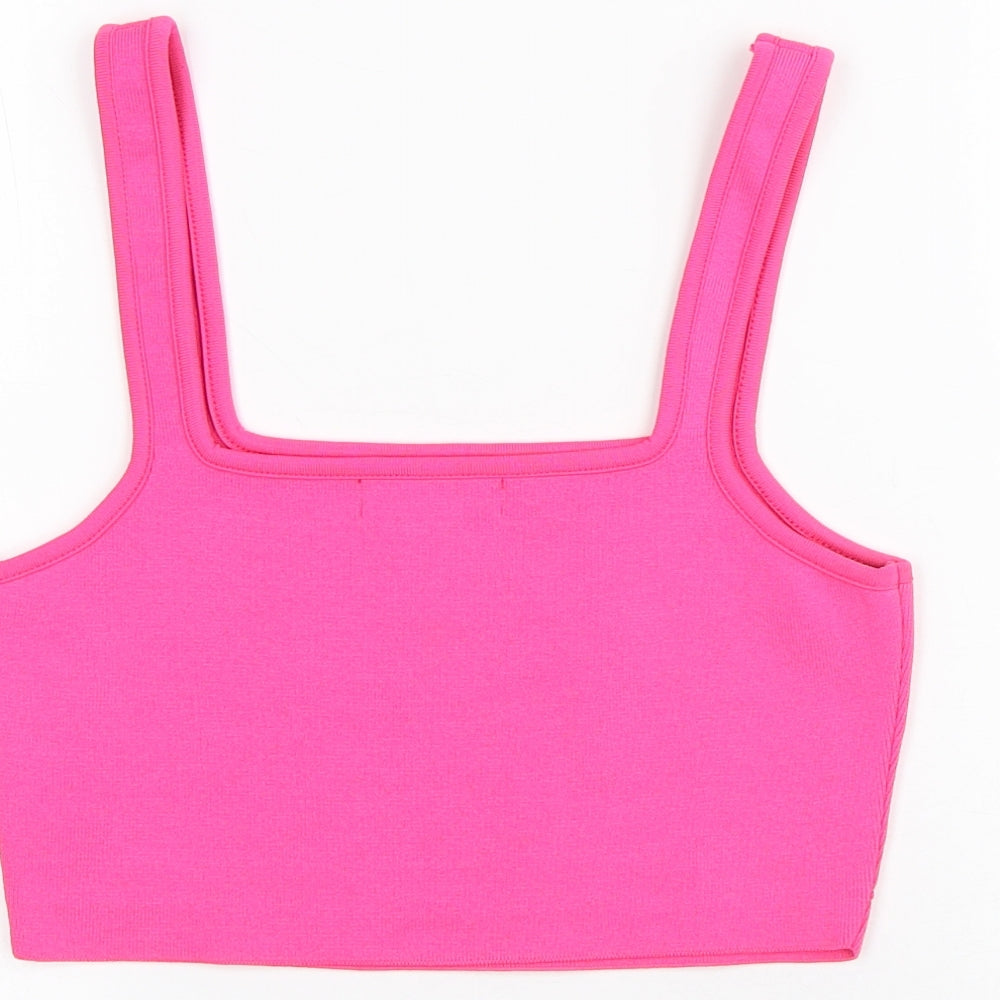 Primark Womens Pink Polyester Basic Tank Size M Round Neck