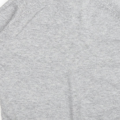 Intuition Womens Grey Round Neck Floral Acrylic Pullover Jumper Size 10 - Flowers