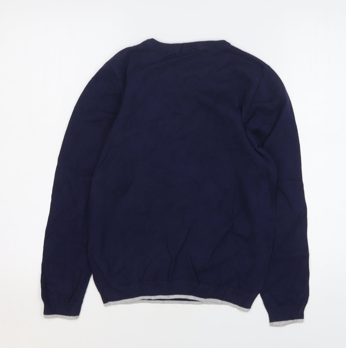 Du Pareil Girls Blue Round Neck Cotton Pullover Jumper Size 12 Years Pullover