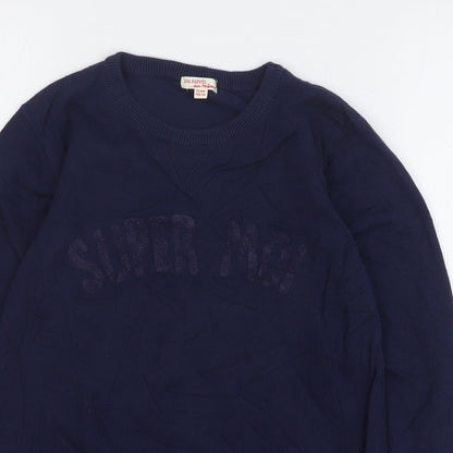 Du Pareil Girls Blue Round Neck Cotton Pullover Jumper Size 12 Years Pullover