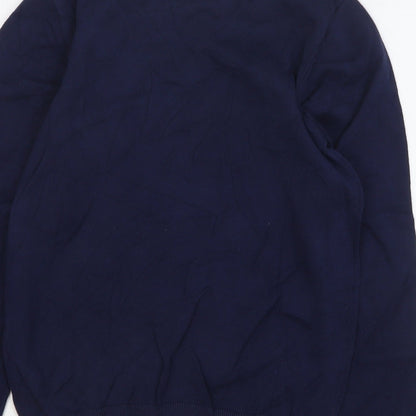 Du Pareil Girls Blue Round Neck Cotton Pullover Jumper Size 12 Years Pullover