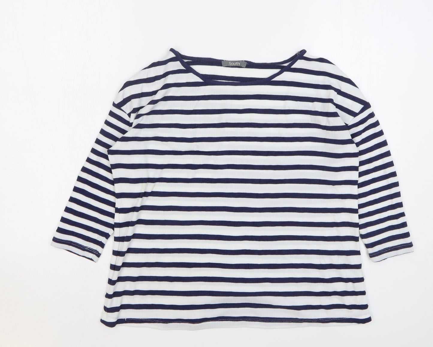Womens UK Size 10 South Blue Basic T-Shirt
