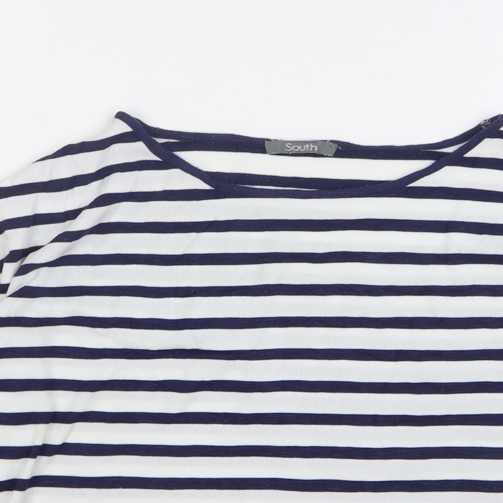 Womens UK Size 10 South Blue Basic T-Shirt