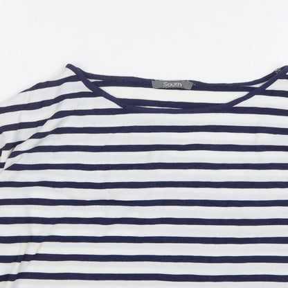 Womens UK Size 10 South Blue Basic T-Shirt