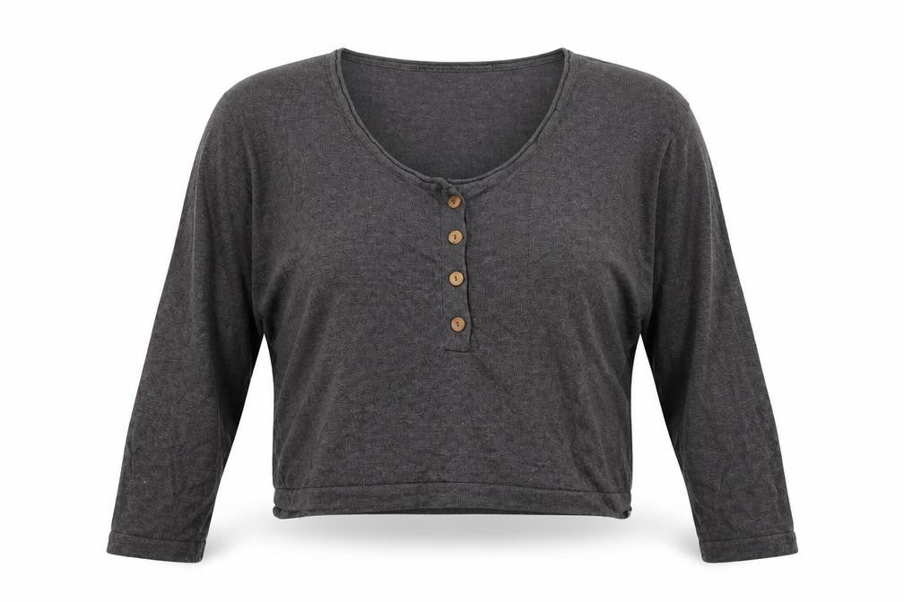Womens UK Size S Pull&Bear Grey Cropped T-Shirt