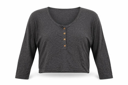 Womens UK Size S Pull&Bear Grey Cropped T-Shirt