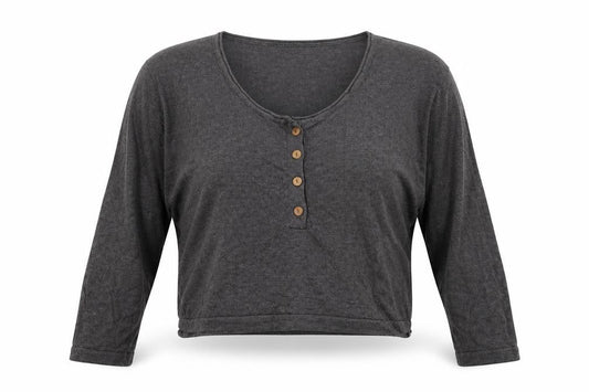 Womens UK Size S Pull&Bear Grey Cropped T-Shirt