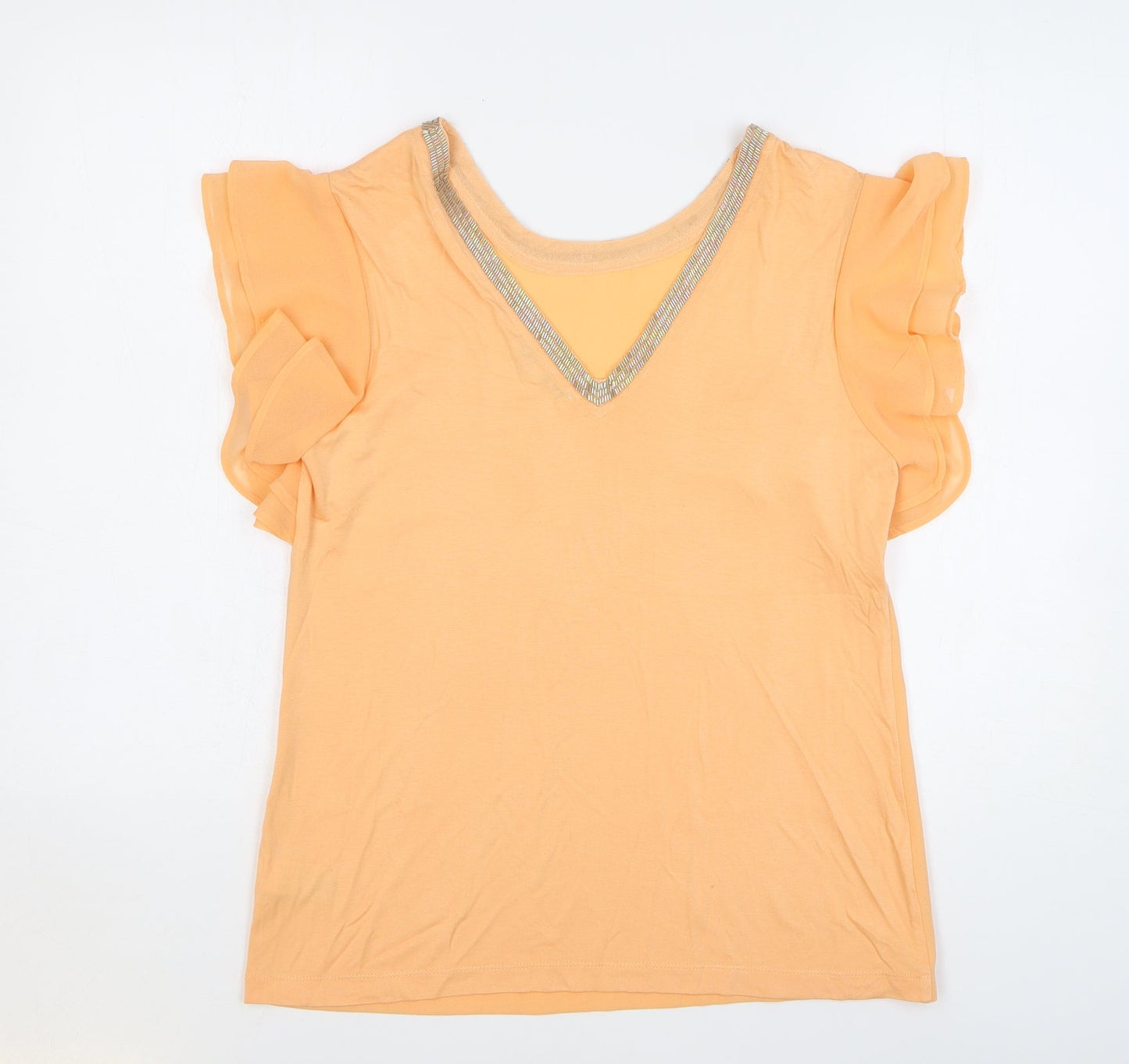 Womens UK Size 8 NEXT Orange Basic T-Shirt
