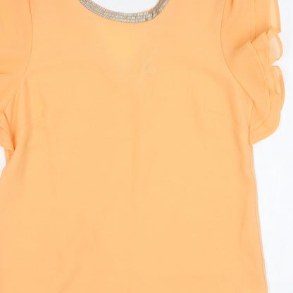 Womens UK Size 8 NEXT Orange Basic T-Shirt