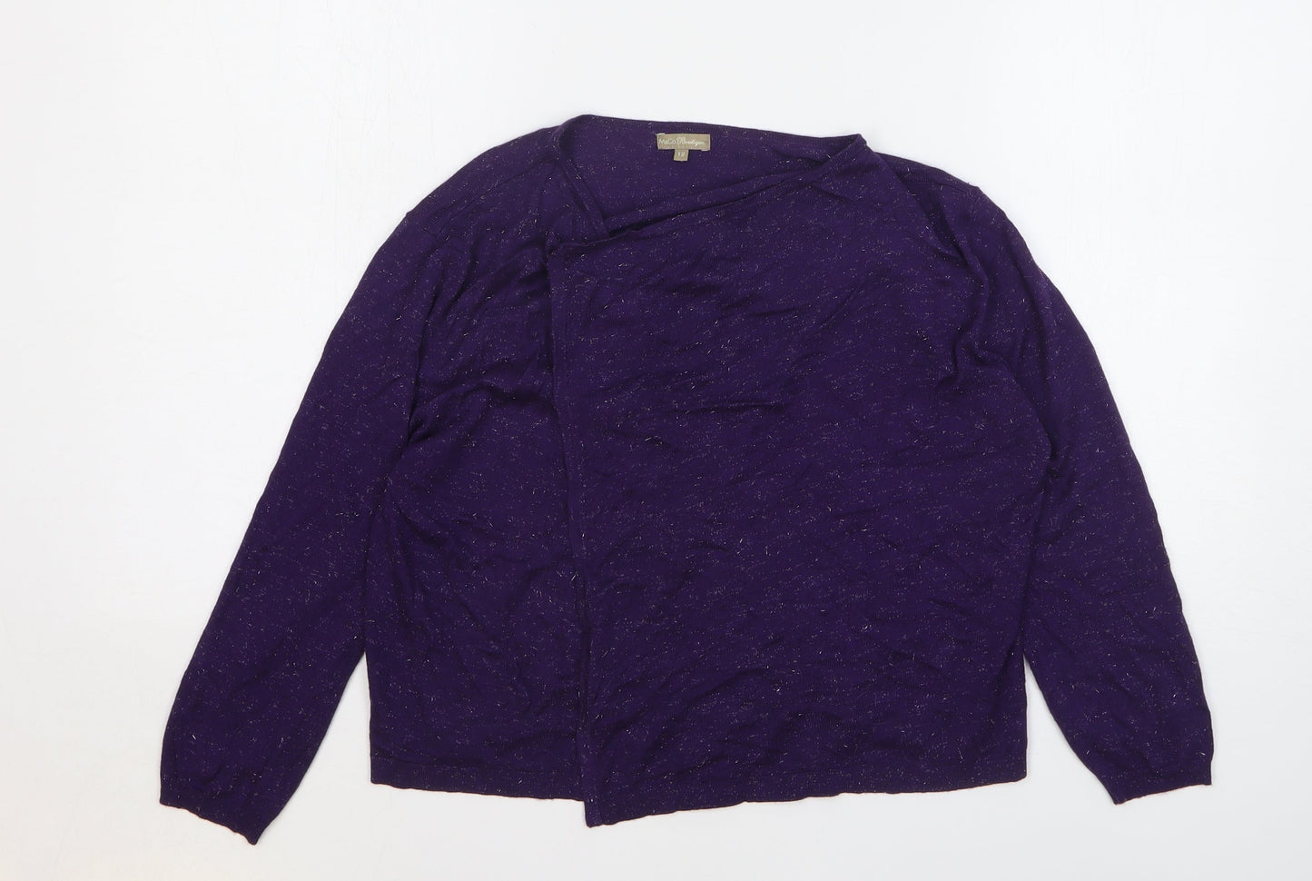 Womens UK Size 12 M&Co Purple Cardigan Jumper