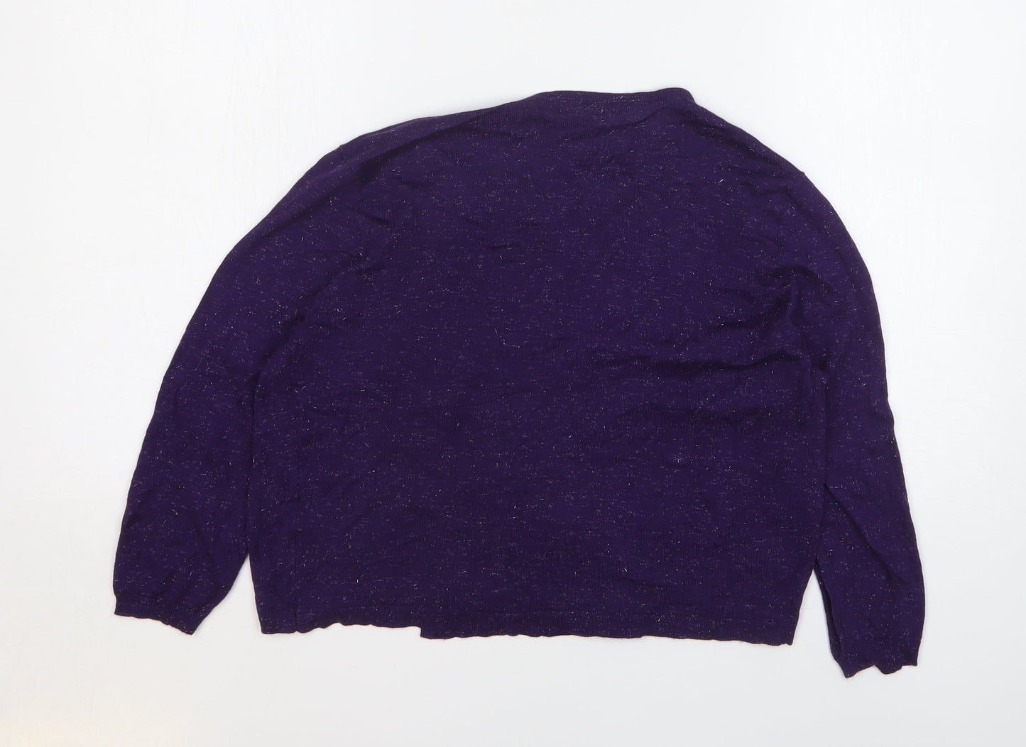 Womens UK Size 12 M&Co Purple Cardigan Jumper