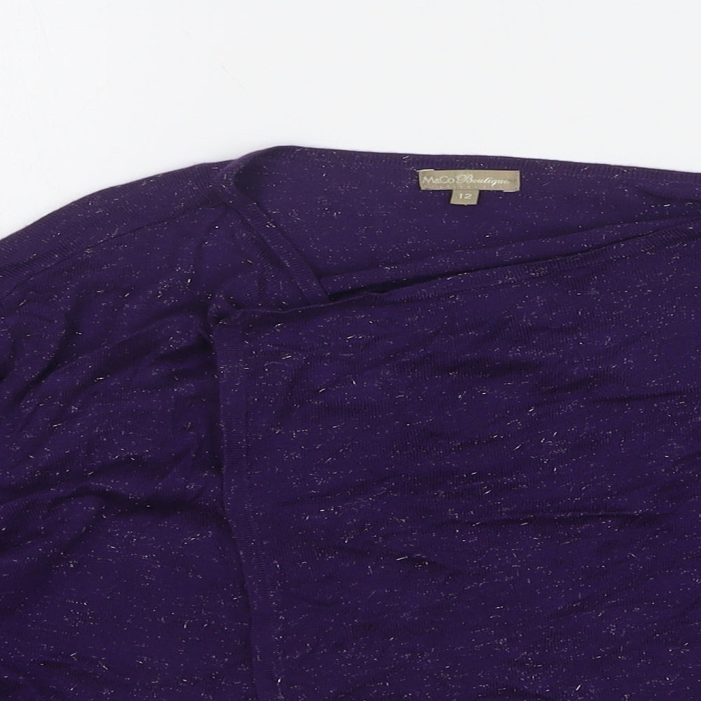 Womens UK Size 12 M&Co Purple Cardigan Jumper