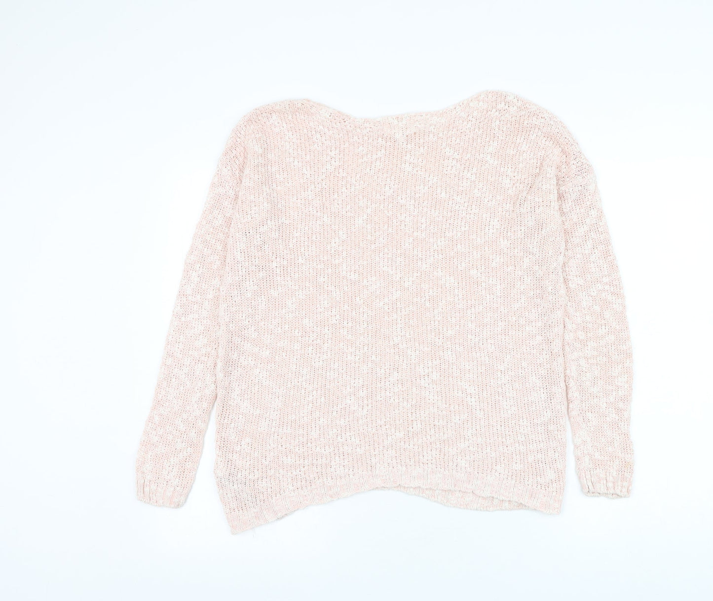 New Look Womens Pink Round Neck Cotton Pullover Jumper Size S