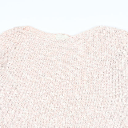 New Look Womens Pink Round Neck Cotton Pullover Jumper Size S