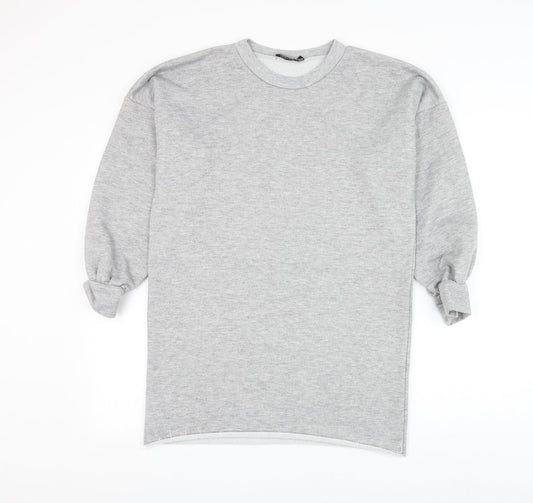 Boohoo Womens Grey Polyester Pullover Sweatshirt Size 6 Pullover