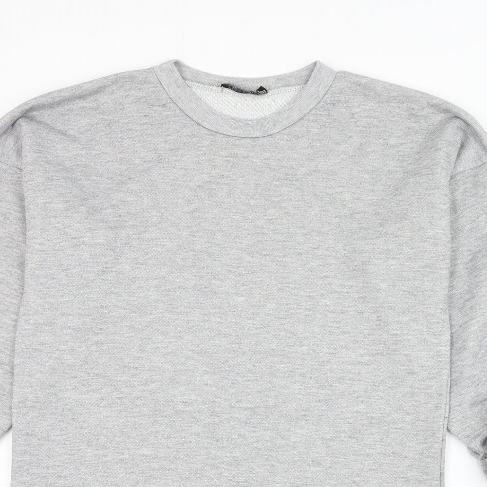 Boohoo Womens Grey Polyester Pullover Sweatshirt Size 6 Pullover