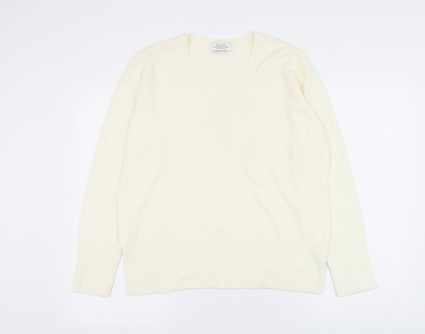 Womens UK Size 12 Debenhams White Pullover Jumper