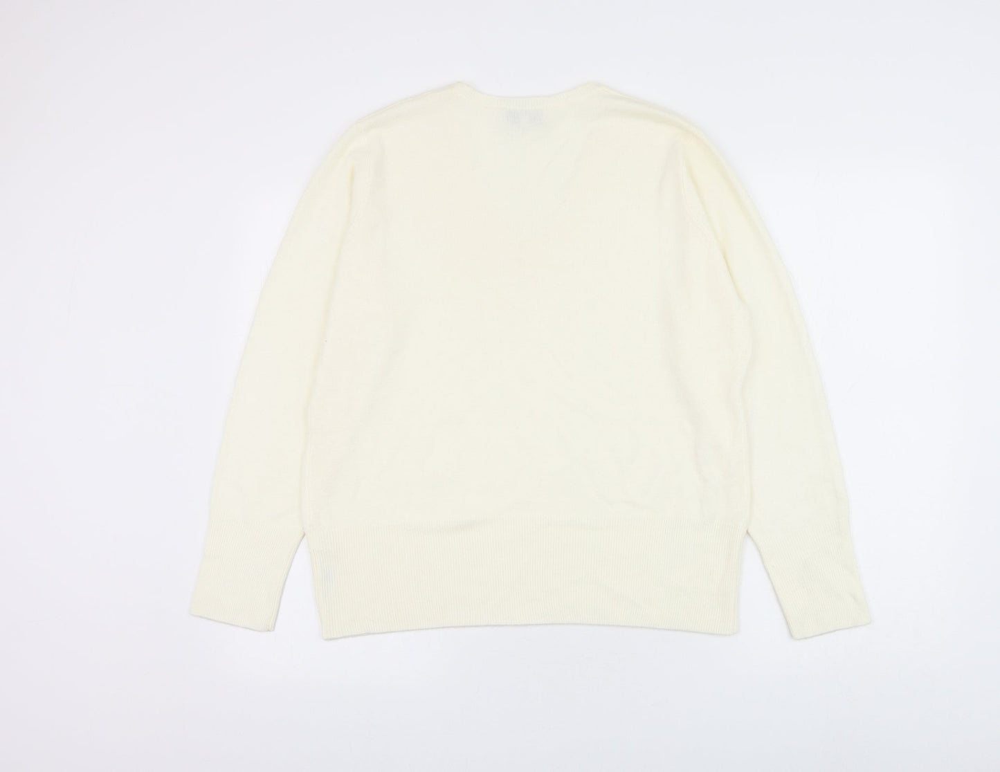 Womens UK Size 12 Debenhams White Pullover Jumper