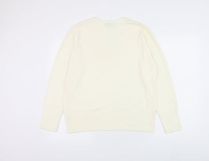 Womens UK Size 12 Debenhams White Pullover Jumper