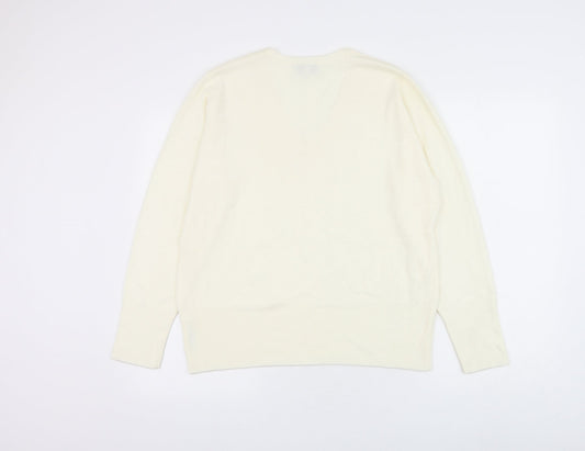 Womens UK Size 12 Debenhams White Pullover Jumper