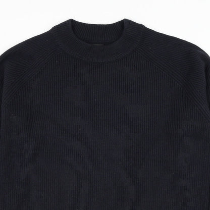 Burton Mens Blue Round Neck Acrylic Pullover Jumper Size M