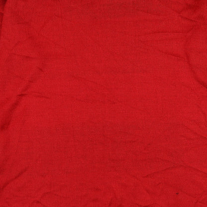 Natural In-Front Womens Red Round Neck Striped Acrylic Pullover Jumper Size L