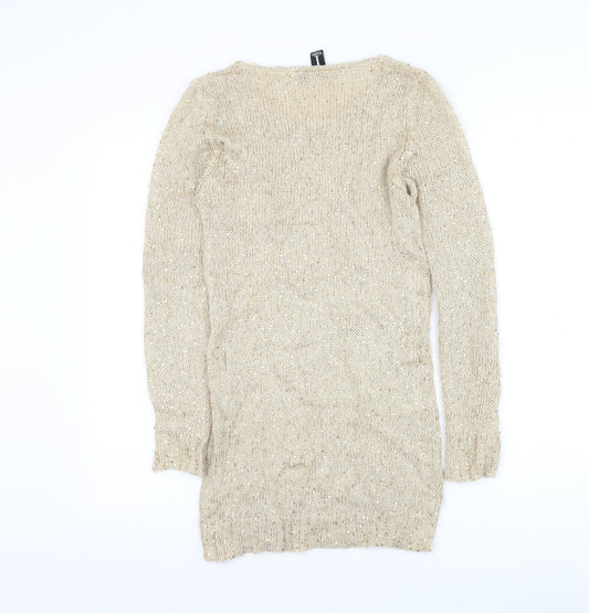 Womens UK Size 8 Izabel London Gold Pullover Jumper