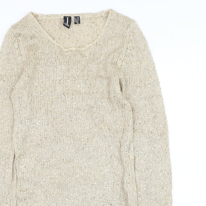 Womens UK Size 8 Izabel London Gold Pullover Jumper