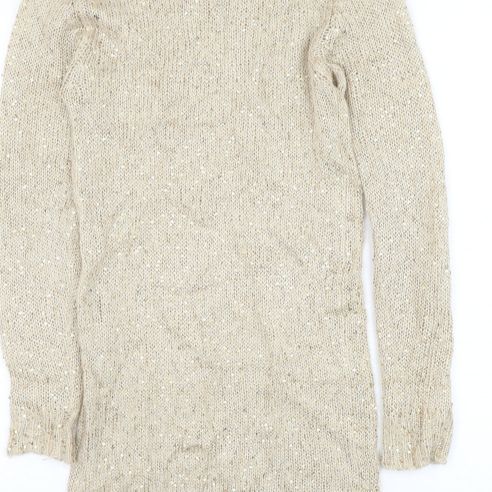 Womens UK Size 8 Izabel London Gold Pullover Jumper