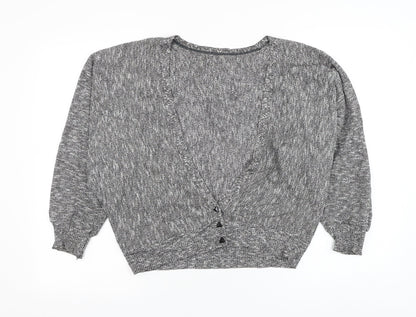 Womens UK Size L Preworn Grey Cardigan Jumper