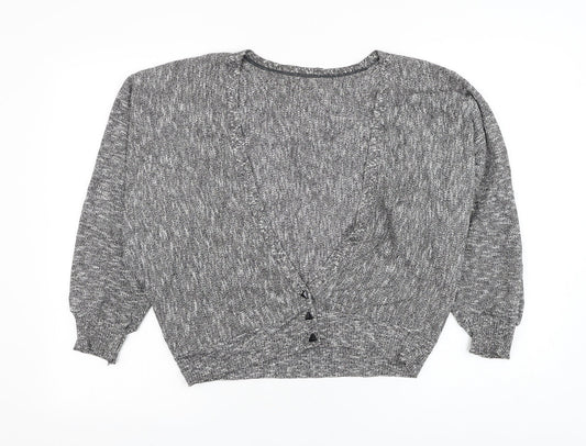 Womens UK Size L Preworn Grey Cardigan Jumper