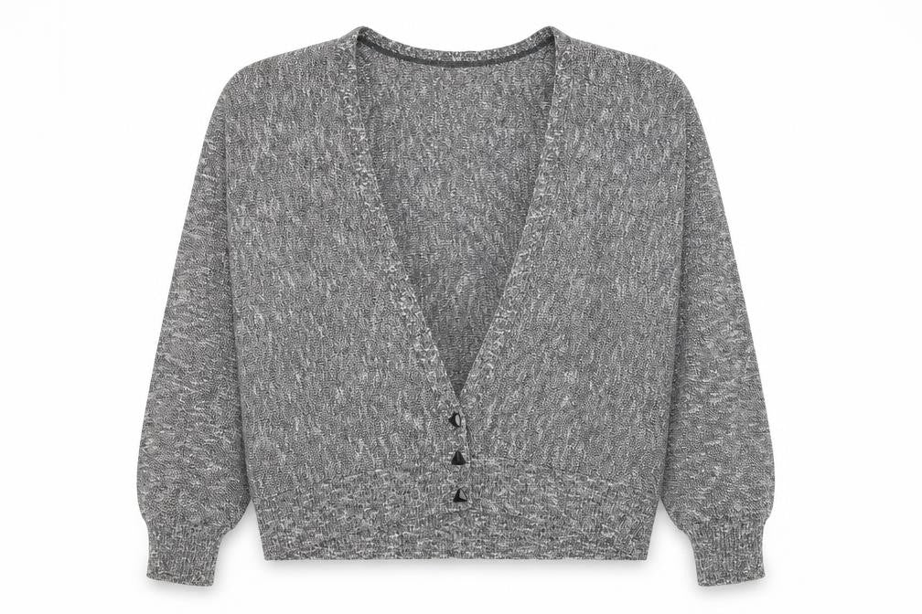 Womens UK Size L Preworn Grey Cardigan Jumper