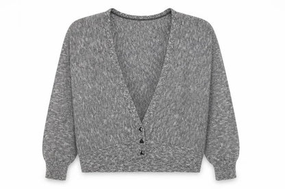 Womens UK Size L Preworn Grey Cardigan Jumper
