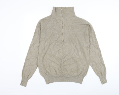 Papillonne Mens Beige High Neck Viscose Pullover Jumper Size L