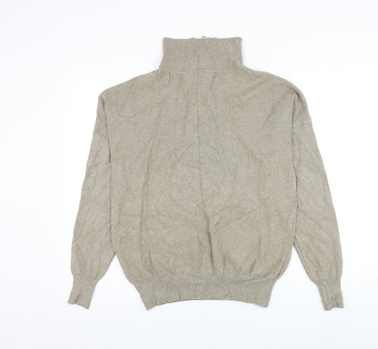 Papillonne Mens Beige High Neck Viscose Pullover Jumper Size L