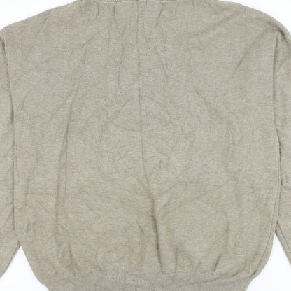 Papillonne Mens Beige High Neck Viscose Pullover Jumper Size L