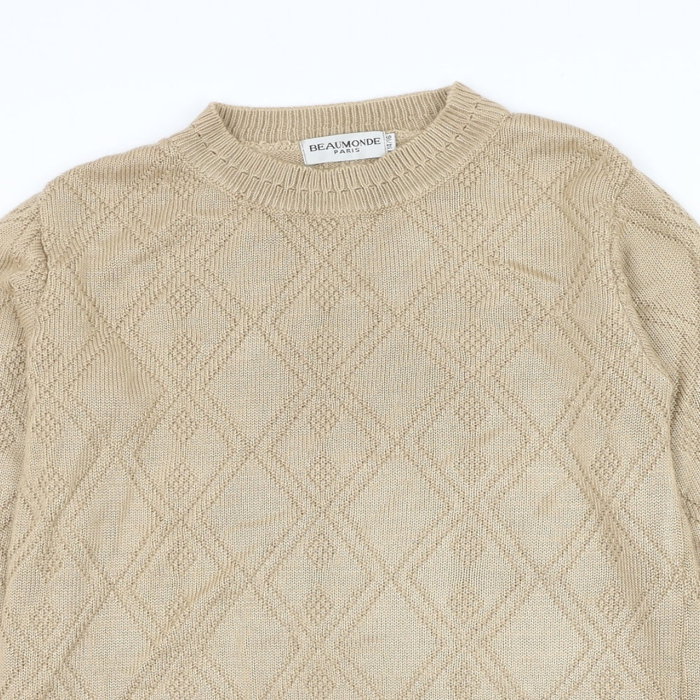Womens UK Size 14 Beaumonde Brown Pullover Jumper