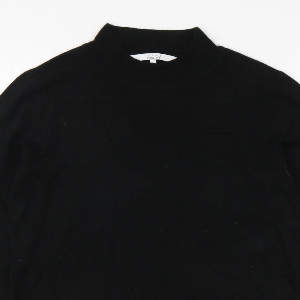 Womens UK Size M Vida Vi Black Pullover Jumper