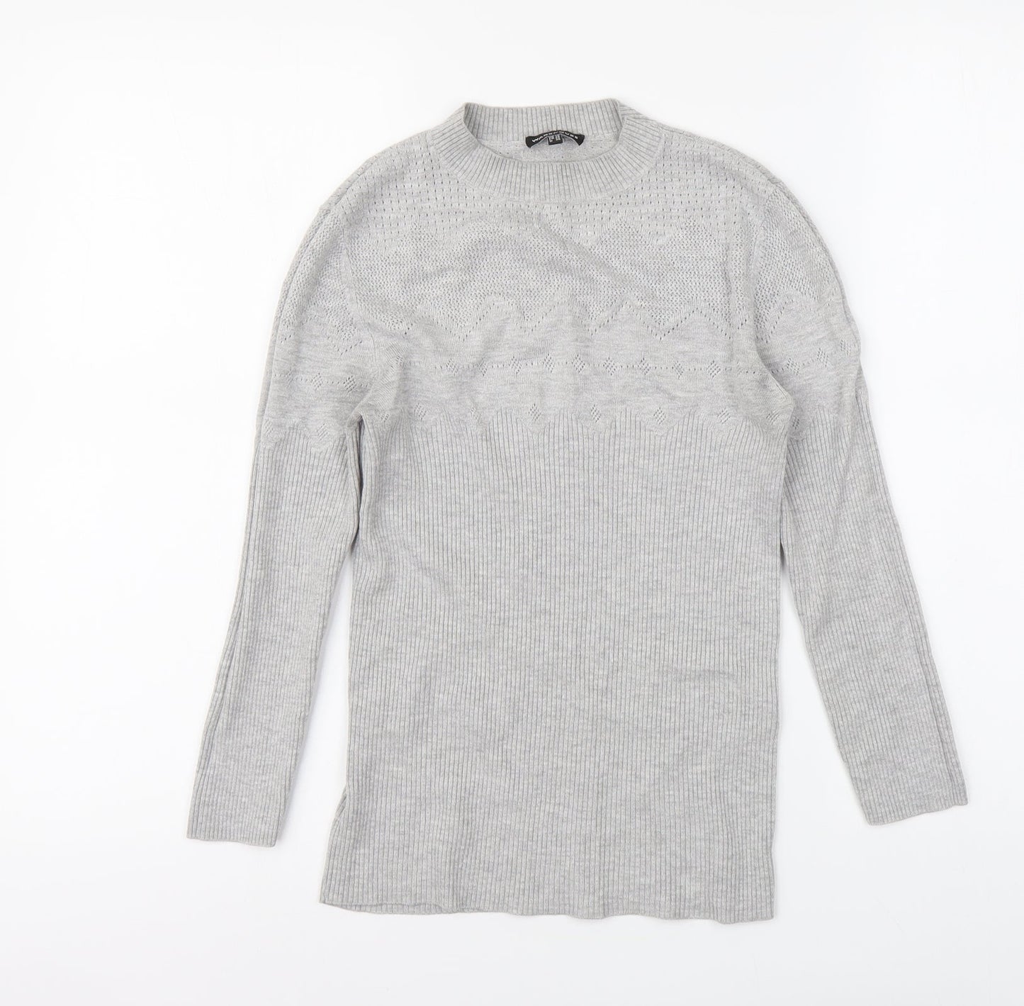 Womens UK Size 10 Warehouse Grey Pullover Jumper