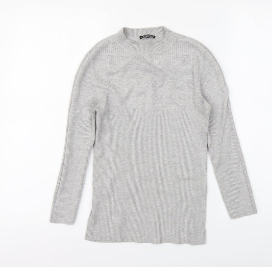 Womens UK Size 10 Warehouse Grey Pullover Jumper