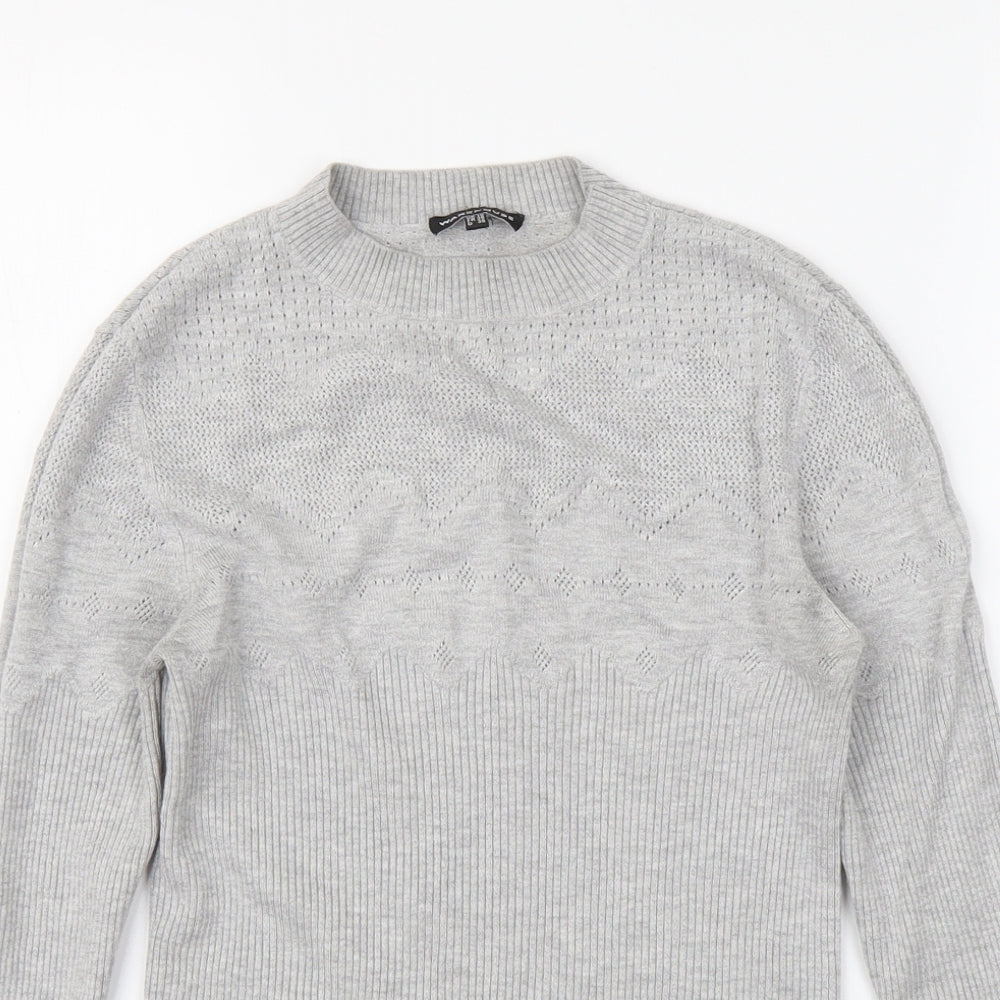 Womens UK Size 10 Warehouse Grey Pullover Jumper