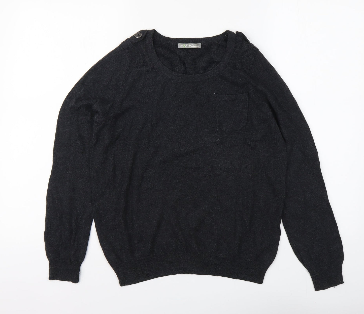 Womens UK Size 14 Marks and Spencer Grey Pullover Jumper
