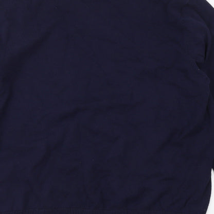 Burton Mens Blue V-Neck Cotton Pullover Jumper Size XL