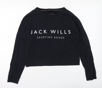 Womens UK Size 6 Jack Wills Black Pullover Sweatshirt