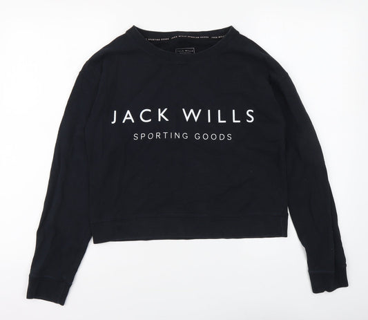 Womens UK Size 6 Jack Wills Black Pullover Sweatshirt