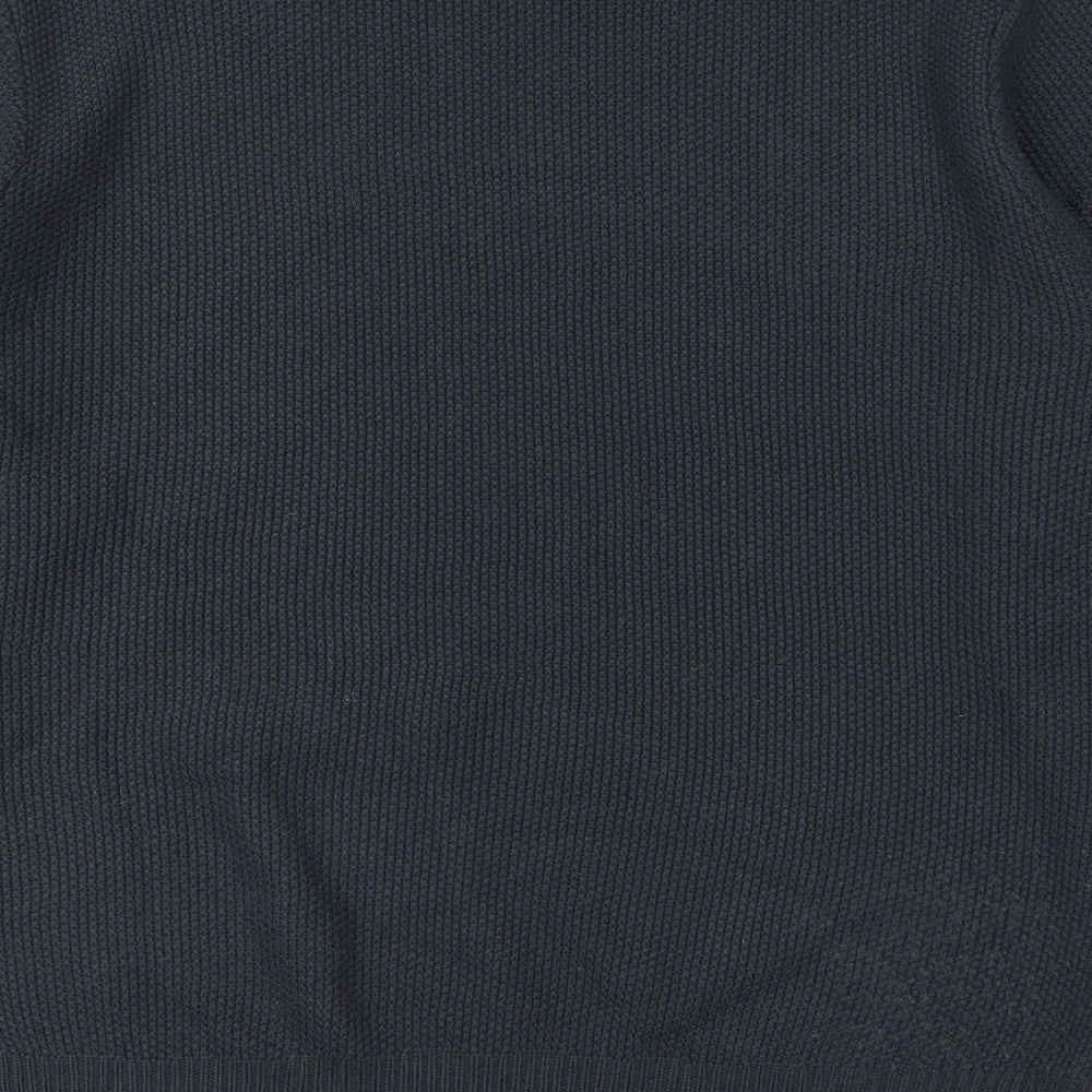 M&Co Mens Blue Round Neck Acrylic Pullover Jumper Size XL