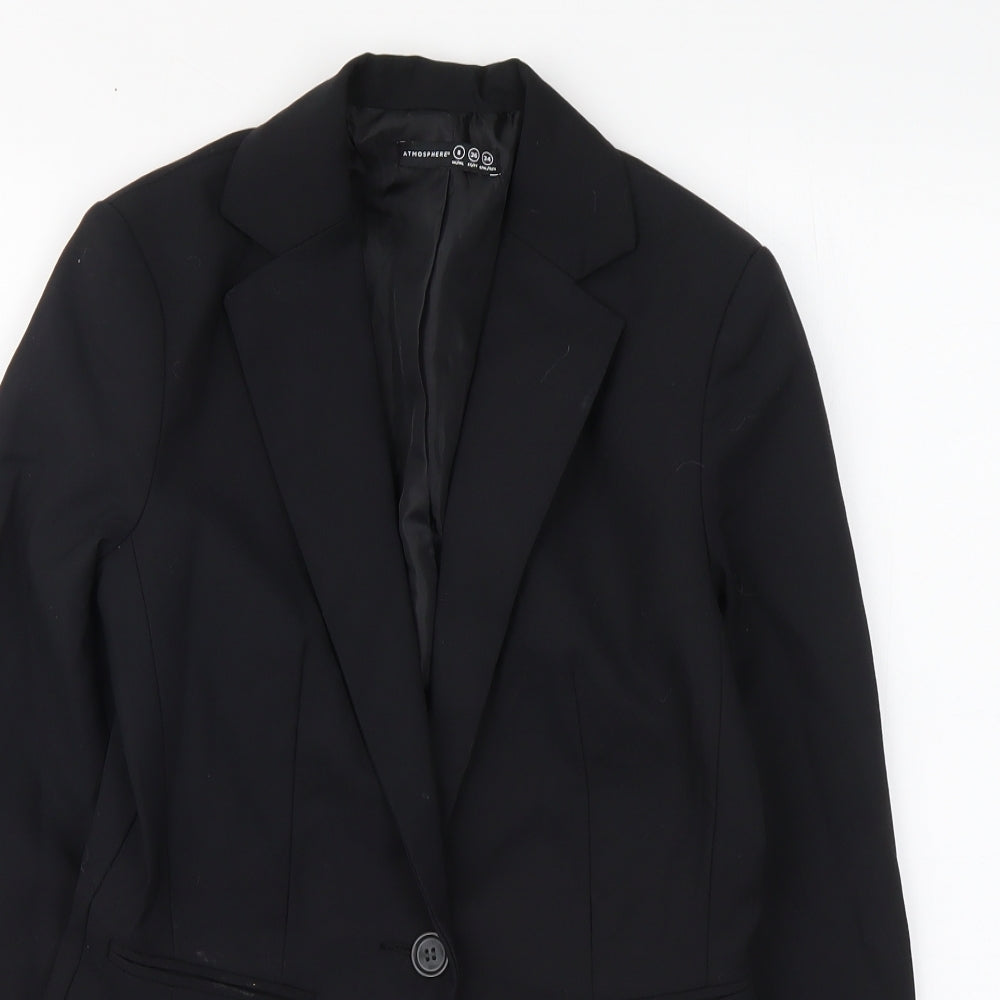 Atmosphere Womens Black Polyester Jacket Suit Size 8