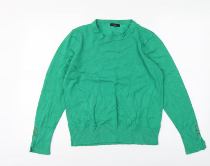 Womens UK Size 14 M&Co Green Pullover Jumper