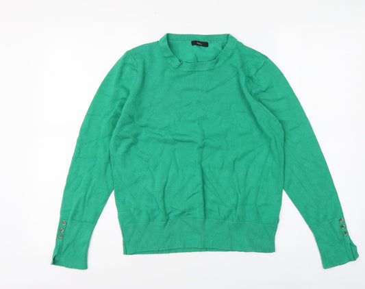 Womens UK Size 14 M&Co Green Pullover Jumper